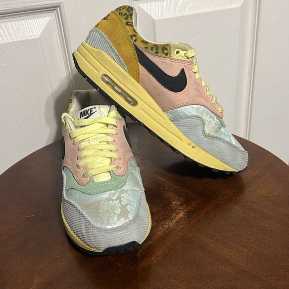 🔥🔥 NIKE Air Max 1 'Spring Mix' Size 8 Teal Tint / Lemon Wash Running Sneakers - Picture 4 of 16